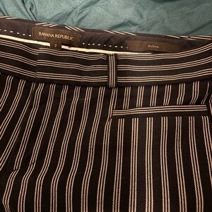 Banana Republic Black and White Striped Dress Pants size 2 Sloan